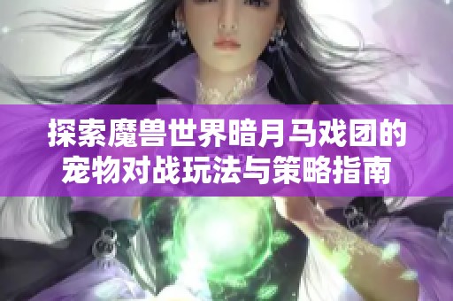 探索魔兽世界暗月马戏团的宠物对战玩法与策略指南