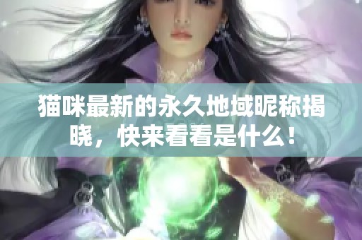猫咪最新的永久地域昵称揭晓，快来看看是什么！