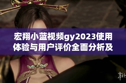 宏翔小蓝视频gy2023使用体验与用户评价全面分析及讨论