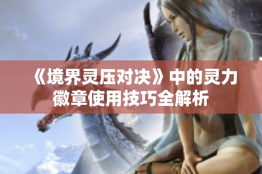 《境界灵压对决》中的灵力徽章使用技巧全解析