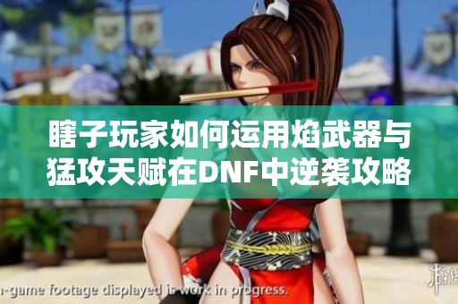 瞎子玩家如何运用焰武器与猛攻天赋在DNF中逆袭攻略