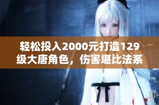 轻松投入2000元打造129级大唐角色，伤害堪比法系职业