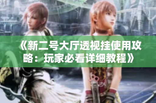 《新二号大厅透视挂使用攻略：玩家必看详细教程》