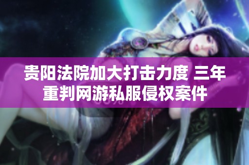 贵阳法院加大打击力度 三年重判网游私服侵权案件