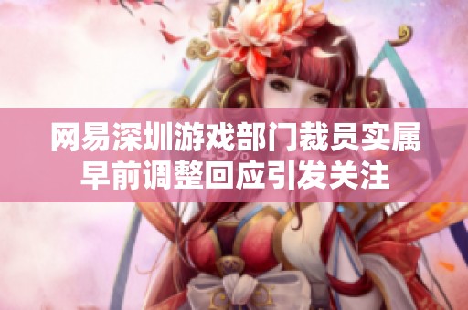 网易深圳游戏部门裁员实属早前调整回应引发关注