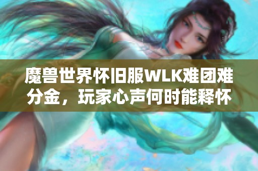魔兽世界怀旧服WLK难团难分金，玩家心声何时能释怀