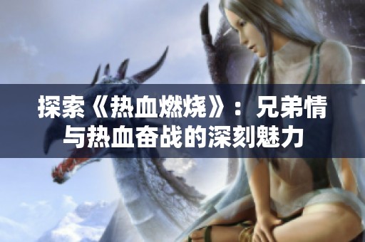 探索《热血燃烧》：兄弟情与热血奋战的深刻魅力
