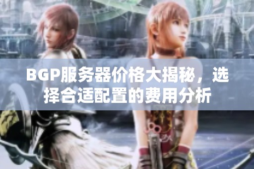 BGP服务器价格大揭秘，选择合适配置的费用分析