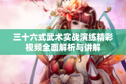 三十六式武术实战演练精彩视频全面解析与讲解