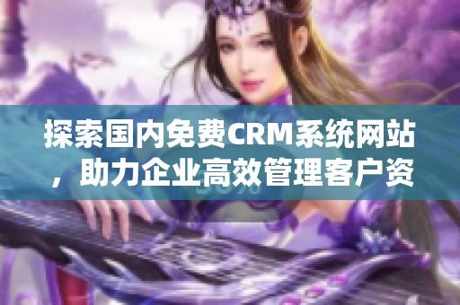 探索国内免费CRM系统网站，助力企业高效管理客户资源