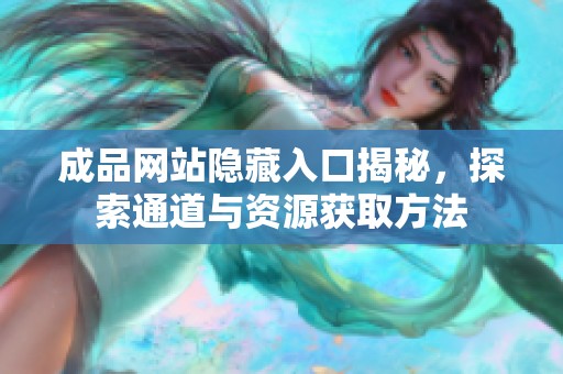 成品网站隐藏入口揭秘，探索通道与资源获取方法