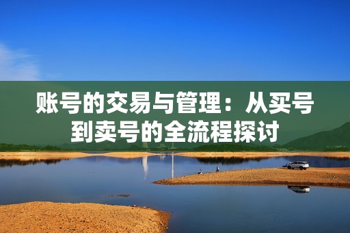 账号的交易与管理：从买号到卖号的全流程探讨