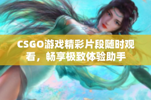 CSGO游戏精彩片段随时观看，畅享极致体验助手