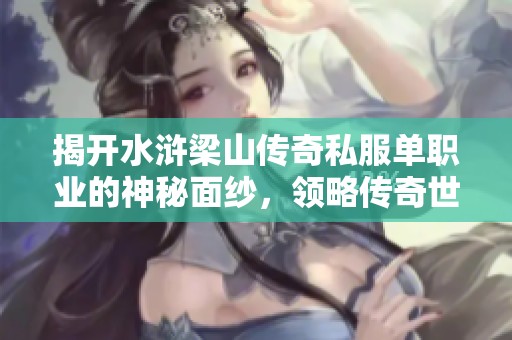 揭开水浒梁山传奇私服单职业的神秘面纱，领略传奇世界的无限魅力与精彩故事