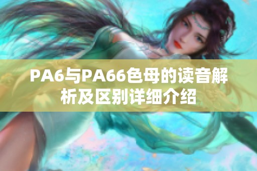 PA6与PA66色母的读音解析及区别详细介绍