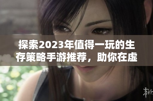 探索2023年值得一玩的生存策略手游推荐，助你在虚拟世界中体验挑战与乐趣