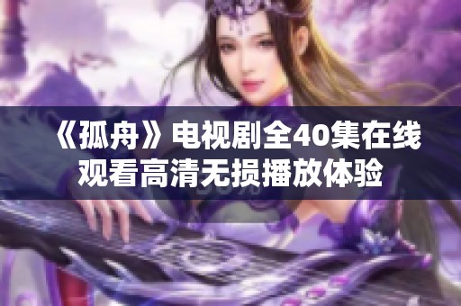 《孤舟》电视剧全40集在线观看高清无损播放体验