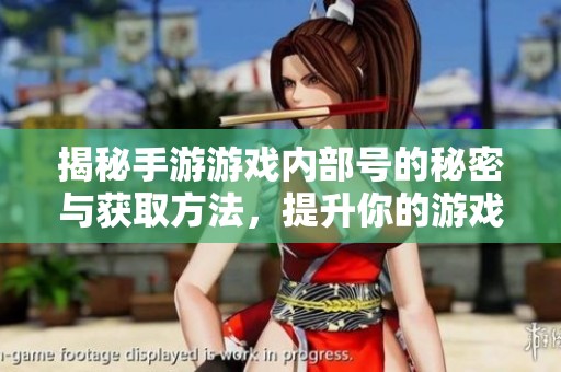 揭秘手游游戏内部号的秘密与获取方法，提升你的游戏体验与乐趣
