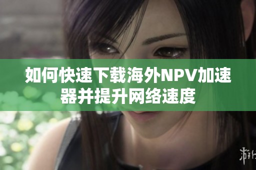 如何快速下载海外NPV加速器并提升网络速度