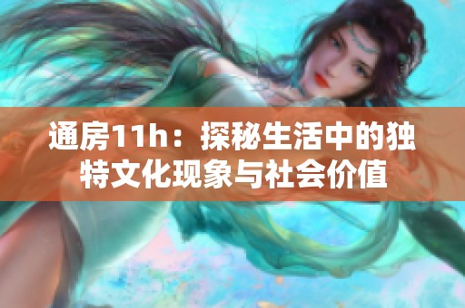 通房11h：探秘生活中的独特文化现象与社会价值