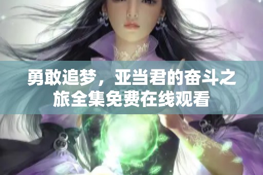勇敢追梦，亚当君的奋斗之旅全集免费在线观看