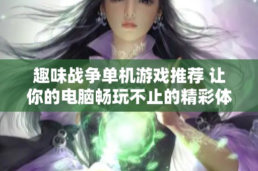 趣味战争单机游戏推荐 让你的电脑畅玩不止的精彩体验