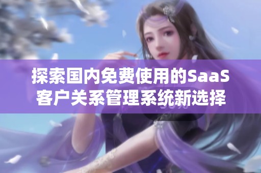 探索国内免费使用的SaaS客户关系管理系统新选择