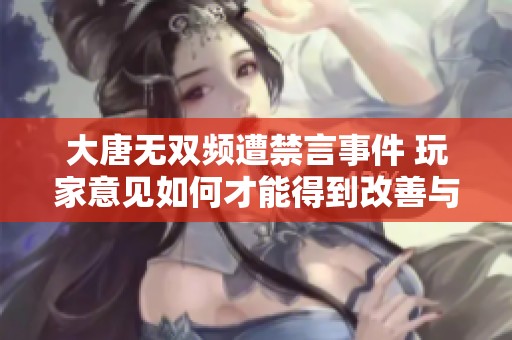 大唐无双频遭禁言事件 玩家意见如何才能得到改善与解决