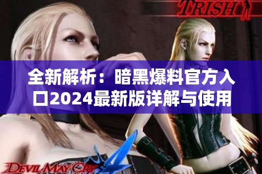 全新解析：暗黑爆料官方入口2024最新版详解与使用指南
