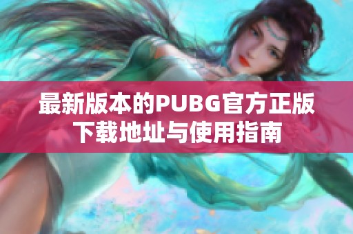 最新版本的PUBG官方正版下载地址与使用指南