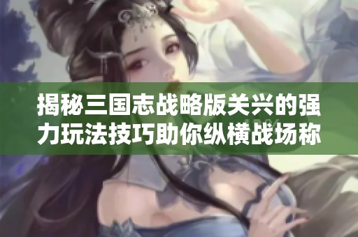 揭秘三国志战略版关兴的强力玩法技巧助你纵横战场称霸群雄