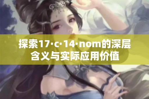 探索17·c·14·nom的深层含义与实际应用价值