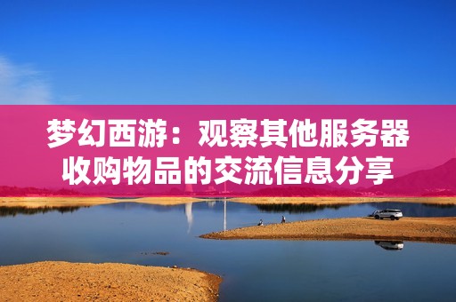 梦幻西游：观察其他服务器收购物品的交流信息分享