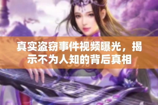 真实盗窃事件视频曝光，揭示不为人知的背后真相