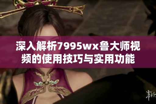 深入解析7995wx鲁大师视频的使用技巧与实用功能