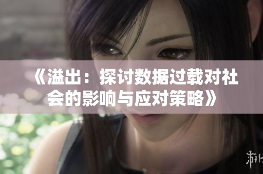 《溢出：探讨数据过载对社会的影响与应对策略》
