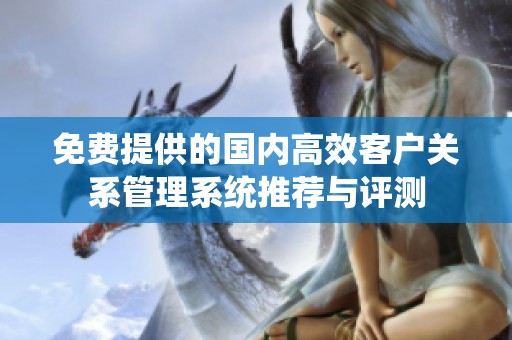 免费提供的国内高效客户关系管理系统推荐与评测