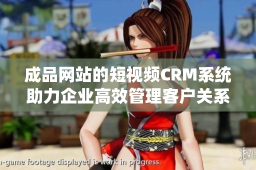 成品网站的短视频CRM系统助力企业高效管理客户关系
