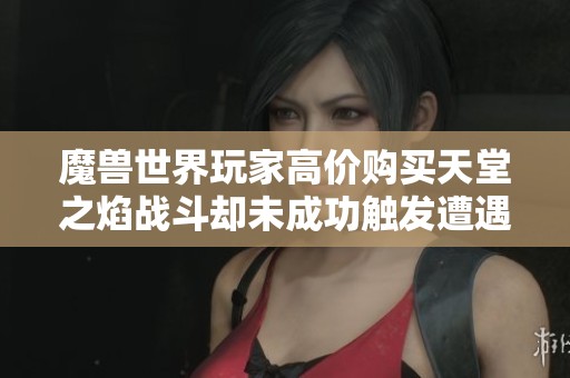 魔兽世界玩家高价购买天堂之焰战斗却未成功触发遭遇重大损失