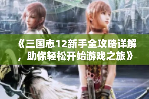 《三国志12新手全攻略详解，助你轻松开始游戏之旅》