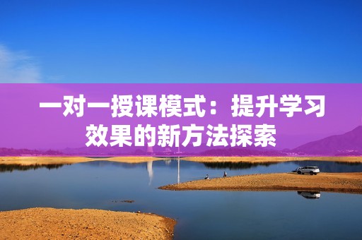 一对一授课模式：提升学习效果的新方法探索