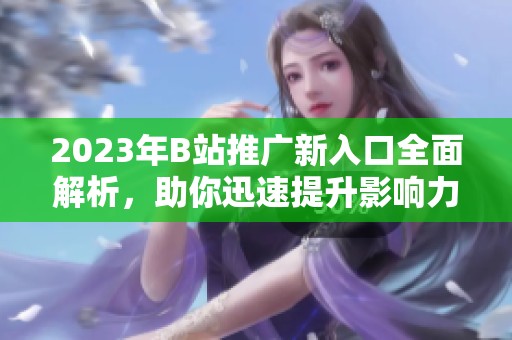 2023年B站推广新入口全面解析，助你迅速提升影响力