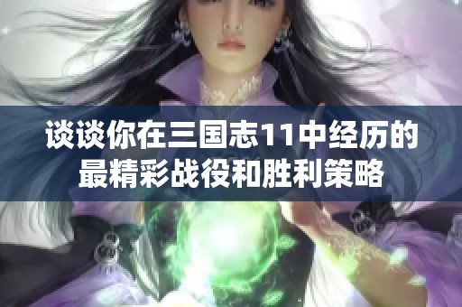 谈谈你在三国志11中经历的最精彩战役和胜利策略
