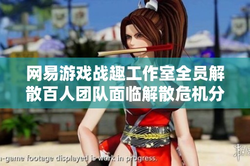 网易游戏战趣工作室全员解散百人团队面临解散危机分析