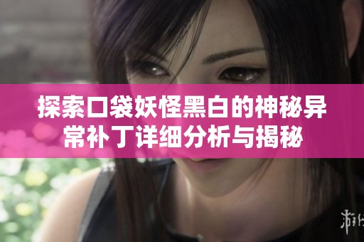 探索口袋妖怪黑白的神秘异常补丁详细分析与揭秘