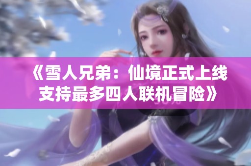 《雪人兄弟：仙境正式上线 支持最多四人联机冒险》