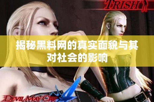 揭秘黑料网的真实面貌与其对社会的影响