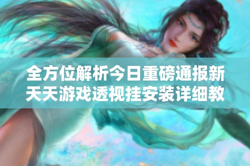 全方位解析今日重磅通报新天天游戏透视挂安装详细教程