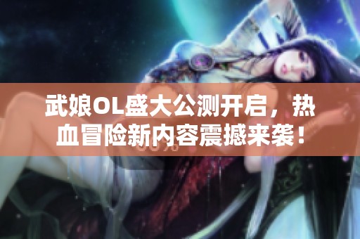 武娘OL盛大公测开启，热血冒险新内容震撼来袭！