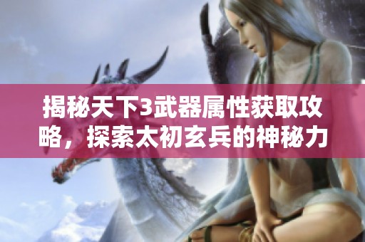 揭秘天下3武器属性获取攻略，探索太初玄兵的神秘力量